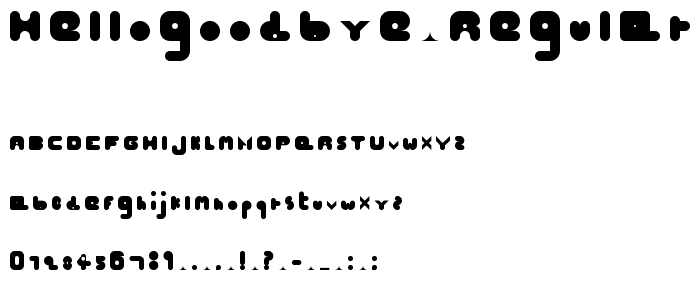 hellogoodbye Regular font